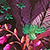 Lehua Bikini Bottom - Cloud Forest, Rich Fig Print, swatch